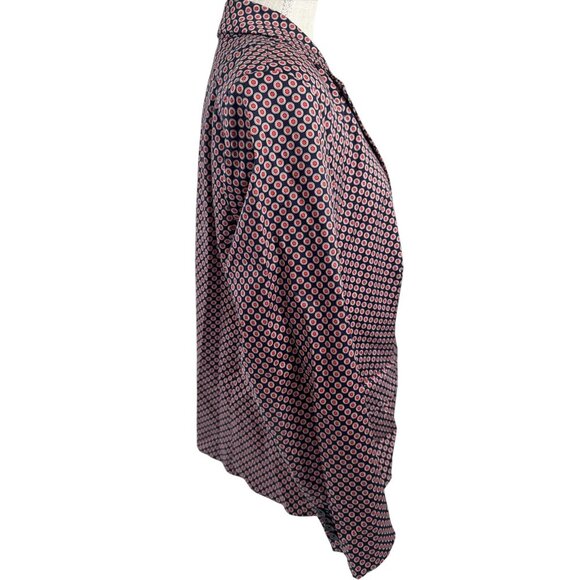 Michael Kors Womens Blazer Jacket Size 14 Blue/Red Geometric Circle Print - Picture 4 of 10